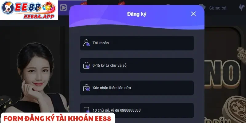 Form đăng ký tài khoản chính thức nhà cái